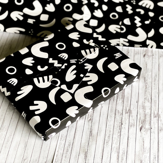 Boho Black & White Shapes Wrapping Paper Gift Wrap