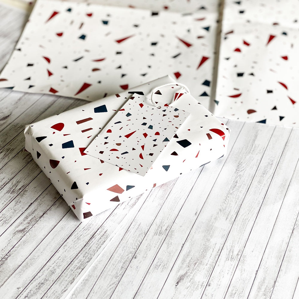 Christmas Coloured Terrazzo Wrapping Paper